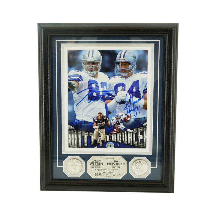 Jason Witten Jay Novacek Dallas Cowboys Dual Signed Framed 8x10 Photo Mint Collage HM Auth