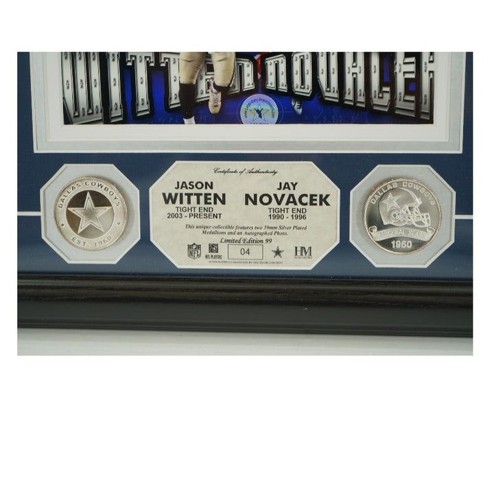 Jason Witten Jay Novacek Dallas Cowboys Dual Signed Framed 8x10 Photo Mint Collage HM Auth