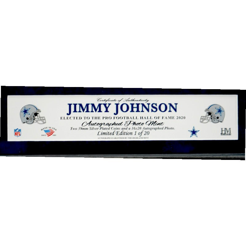 Jimmy Johnson Dallas Cowboys Autographed Inscribed Framed 16x20 Photo Mint Collage LE 1/20 Fanatics Auth