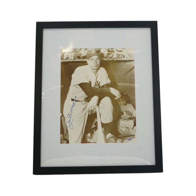 Joe DiMaggio New York Yankees Autographed Framed 11x14 Photo PSA LOA
