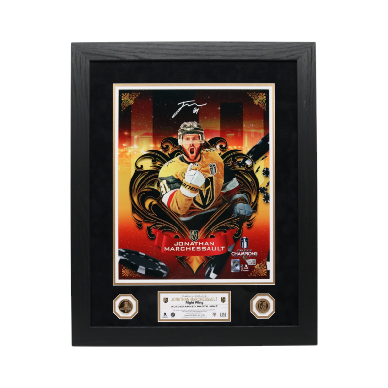 Jonathan Marchessault Las Vegas Golden Knights Autographed Framed 16x20 Photo Mint Collage Fanatics Auth LE 81/81