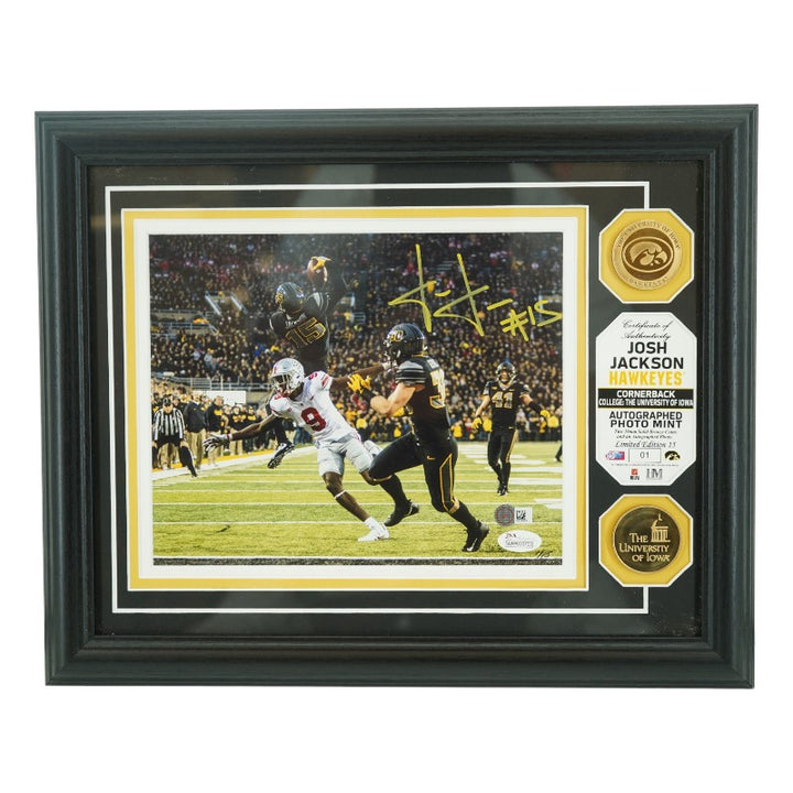 Josh Jackson Iowa Hawkeyes Autographed Framed 8x10 Photo JSA COA