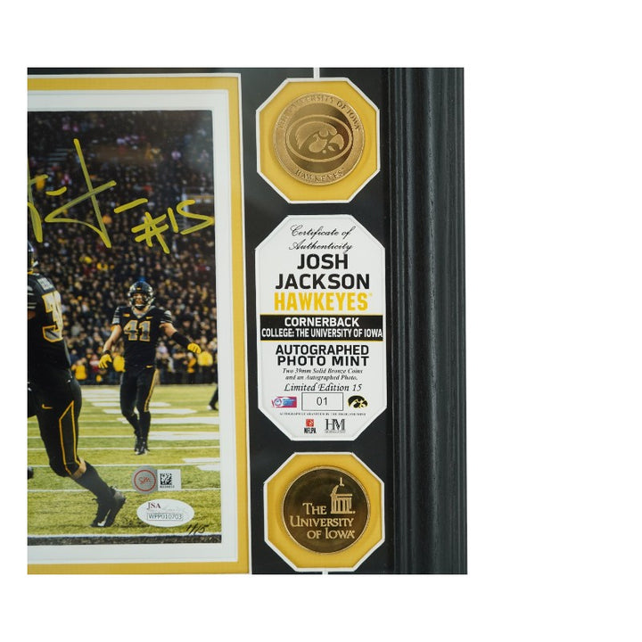 Josh Jackson Iowa Hawkeyes Autographed Framed 8x10 Photo JSA COA