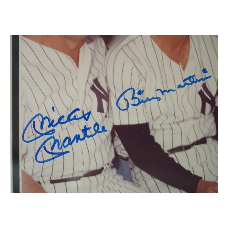 Mantle DiMaggio Martin Ford New York Yankees Multi Signed Framed 8x10 Photo PSA LOA