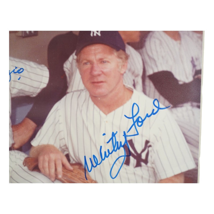 Mantle DiMaggio Martin Ford New York Yankees Multi Signed Framed 8x10 Photo PSA LOA
