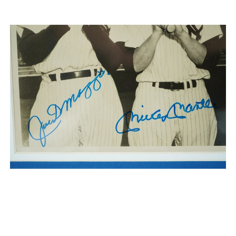 Mantle DiMaggio Williams New York Yankees Autographed Framed 8x10 Photo PSA LOA