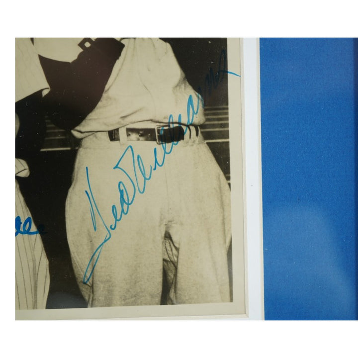 Mantle DiMaggio Williams New York Yankees Autographed Framed 8x10 Photo PSA LOA