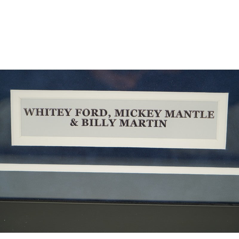 Mantle Ford Martin New York Yankees Autographed Framed 8x10 Photo JSA LOA