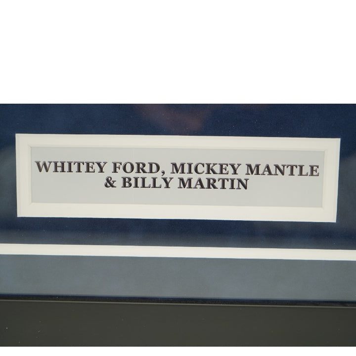 Mantle Ford Martin New York Yankees Autographed Framed 8x10 Photo JSA LOA