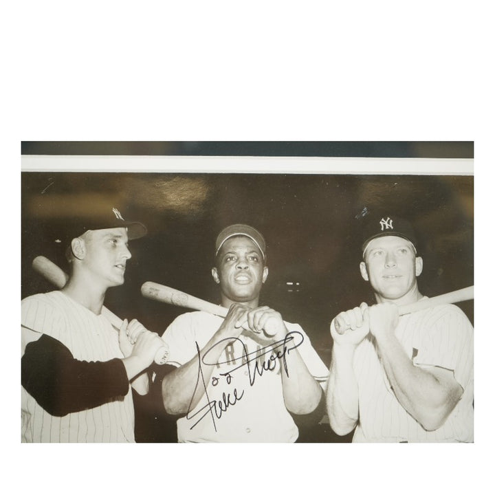 Mantle Maris Mays Yankees Giants Multi Signed Framed 8x10 Photo PSA LOA