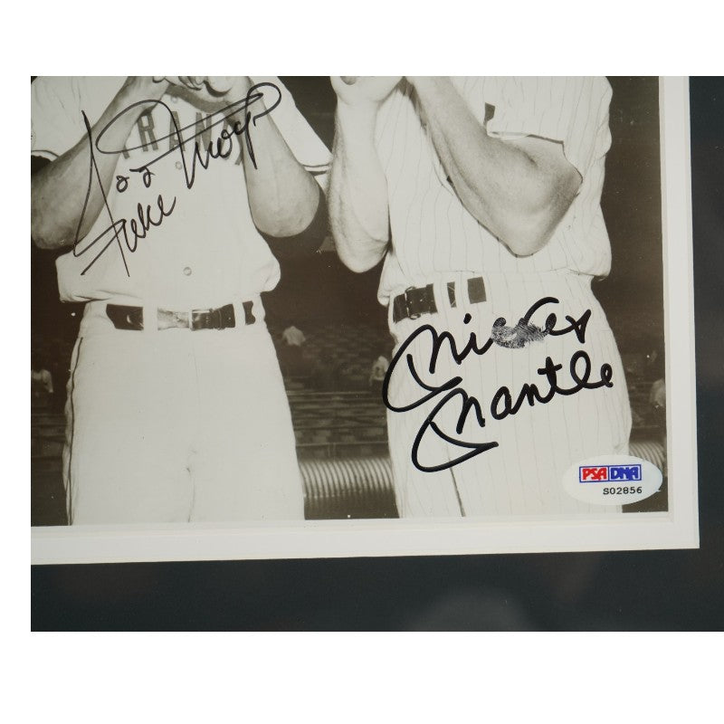 Mantle Maris Mays Yankees Giants Multi Signed Framed 8x10 Photo PSA LOA