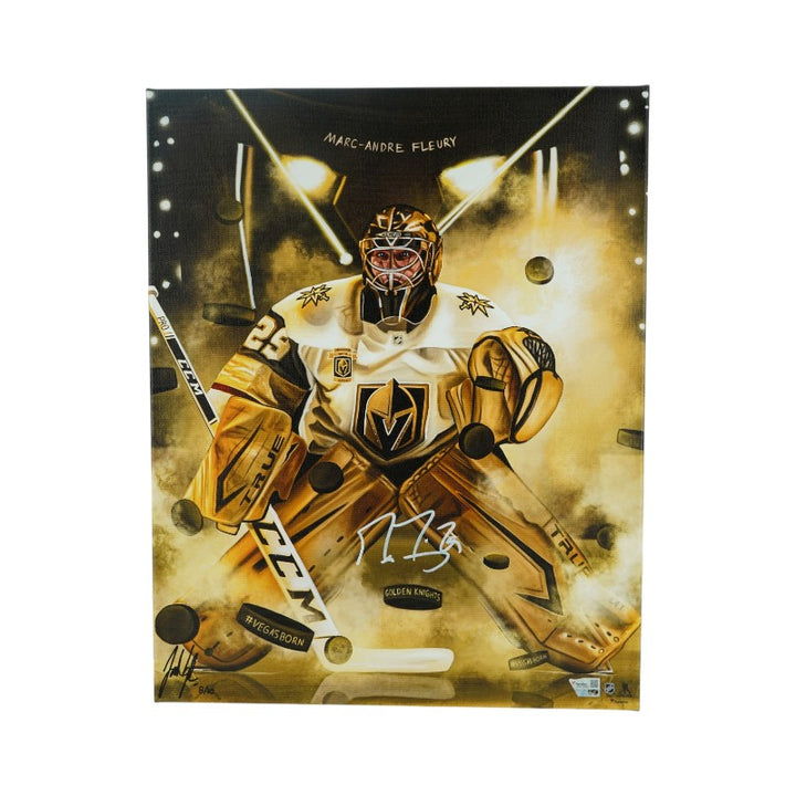 Marc-Andre Fleury Las Vegas Golden Knights Autographed 16x20 Canvas Fanatics Auth