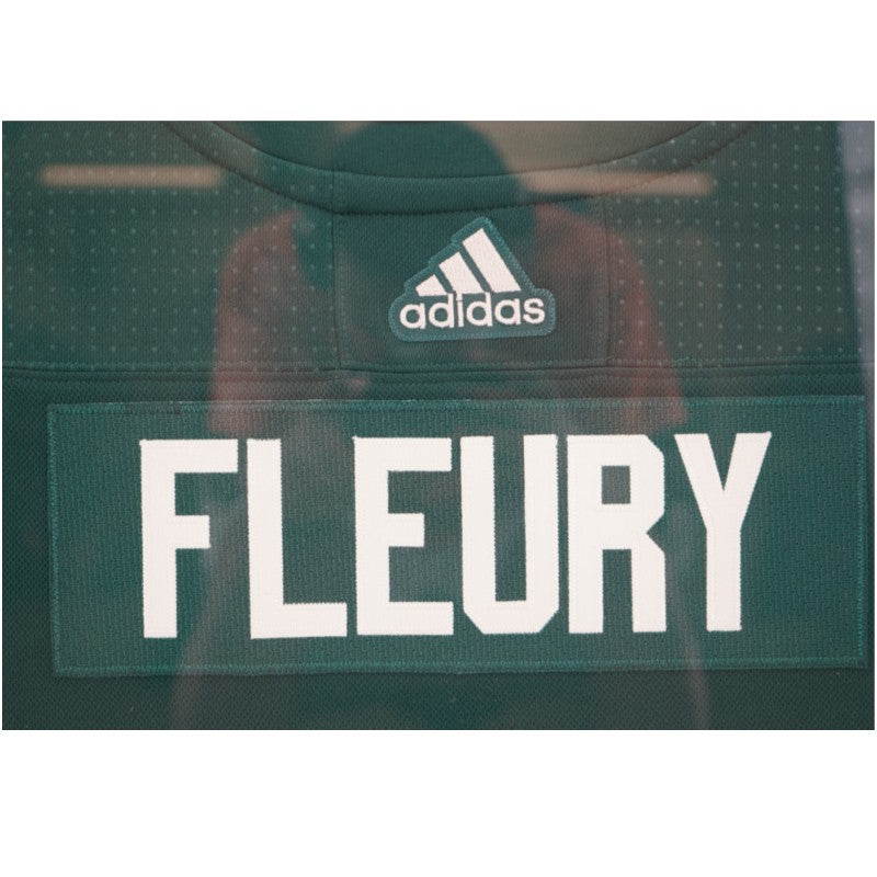 Marc-Andre Fleury Minnesota Wild Autographed Inscribed Framed Green Jersey LE 18/29 Fanatics Auth