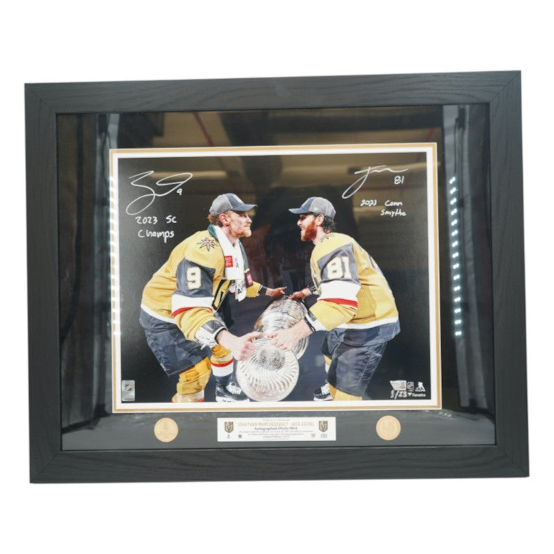Marchessault Eichel Las Vegas Golden Knights Autographed Inscribed Framed 16x20 Photo Mint Collage LE 1/23 Fanatics Auth