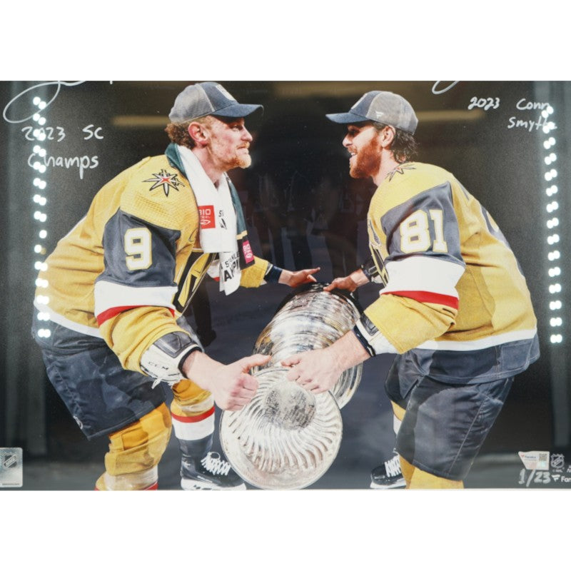 Marchessault Eichel Las Vegas Golden Knights Autographed Inscribed Framed 16x20 Photo Mint Collage LE 1/23 Fanatics Auth