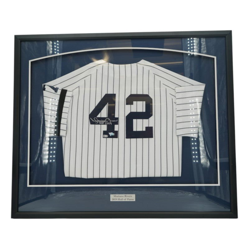 Mariano Rivera New York Yankees Autographed Inscribed Framed Jersey Fanatics/MLB Auth