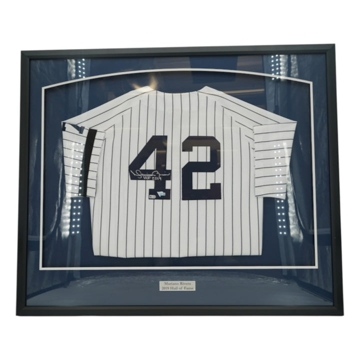 Mariano Rivera New York Yankees Autographed Inscribed Framed Jersey Fanatics/MLB Auth