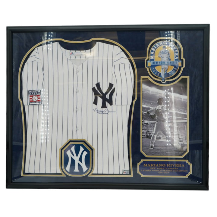 Mariano Rivera New York Yankees Autographed Inscribed Framed Majestic Jersey CX Auth