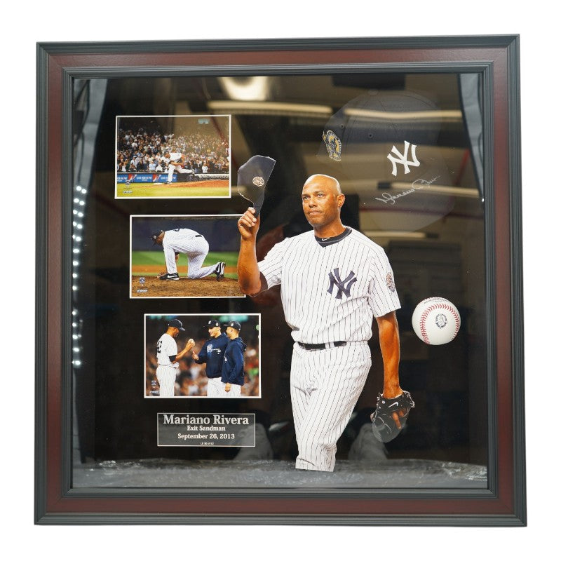 Mariano Rivera New York Yankees Autographed Framed Hat Shadowbox Steiner COA