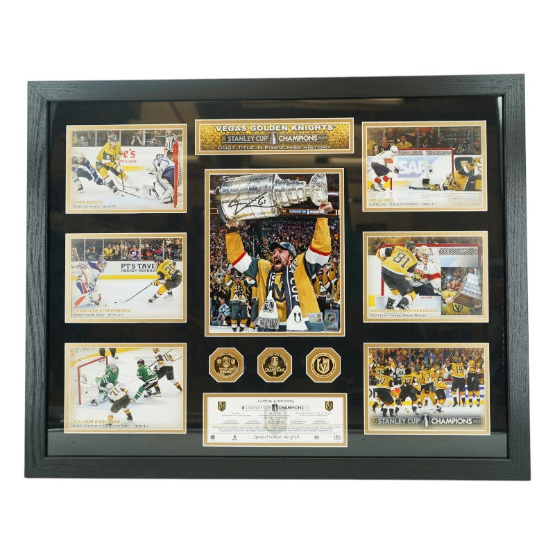 Mark Stone Las Vegas Golden Knights Autographed Framed 8x10 Photo Mint Collage Fanatics Auth
