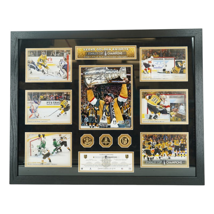 Mark Stone Las Vegas Golden Knights Autographed Framed 8x10 Photo Mint Collage Fanatics Auth