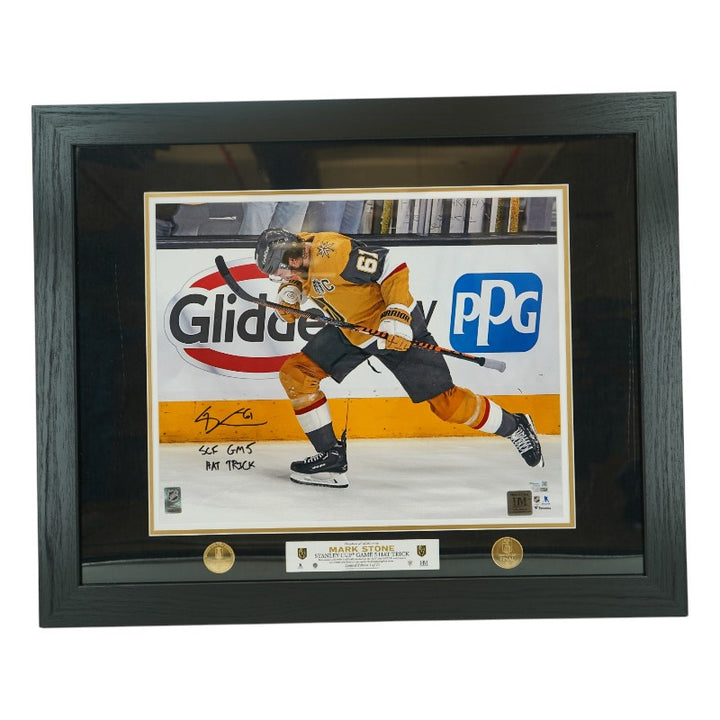 Mark Stone Las Vegas Golden Knights Autographed Inscribed Framed 16x20 Photo Mint Collage Fanatics Auth