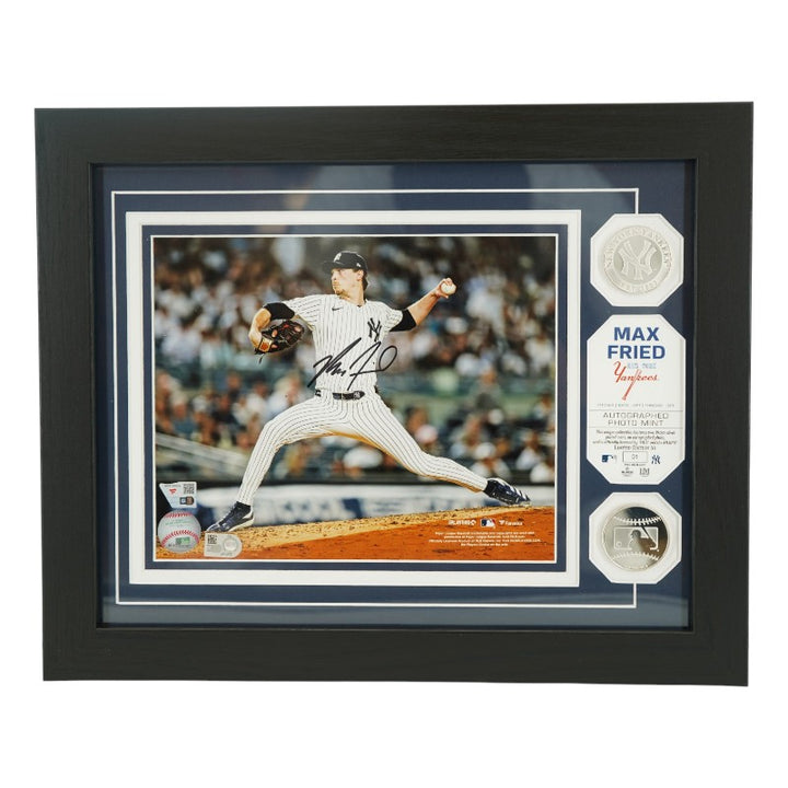 Max Fried New York Yankees Autographed Framed 8x10 Photo Mint Collage MLB/Fanatics Auth