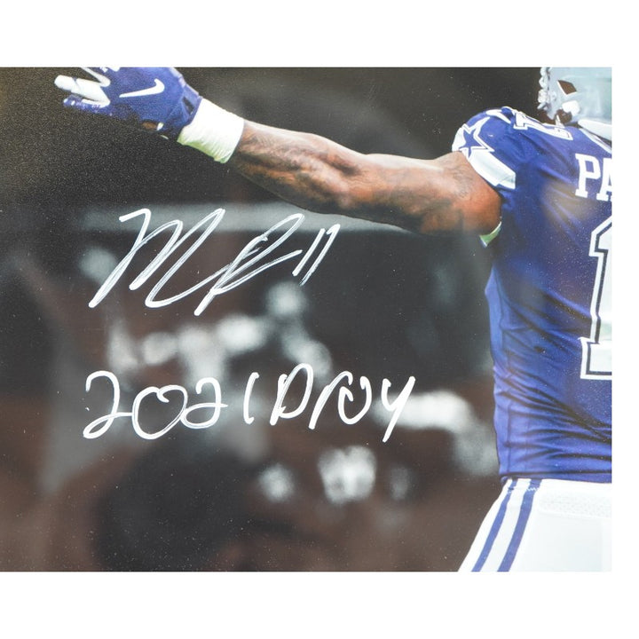 Micah Parsons Dallas Cowboys Autographed Inscribed Framed 11x14 Photo Mint Collage Fanatics Auth