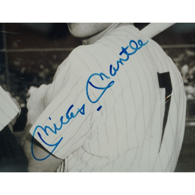 Mickey Mantle Joe DiMaggio New York Yankees Autographed Framed 16x20 Photo JSA LOA