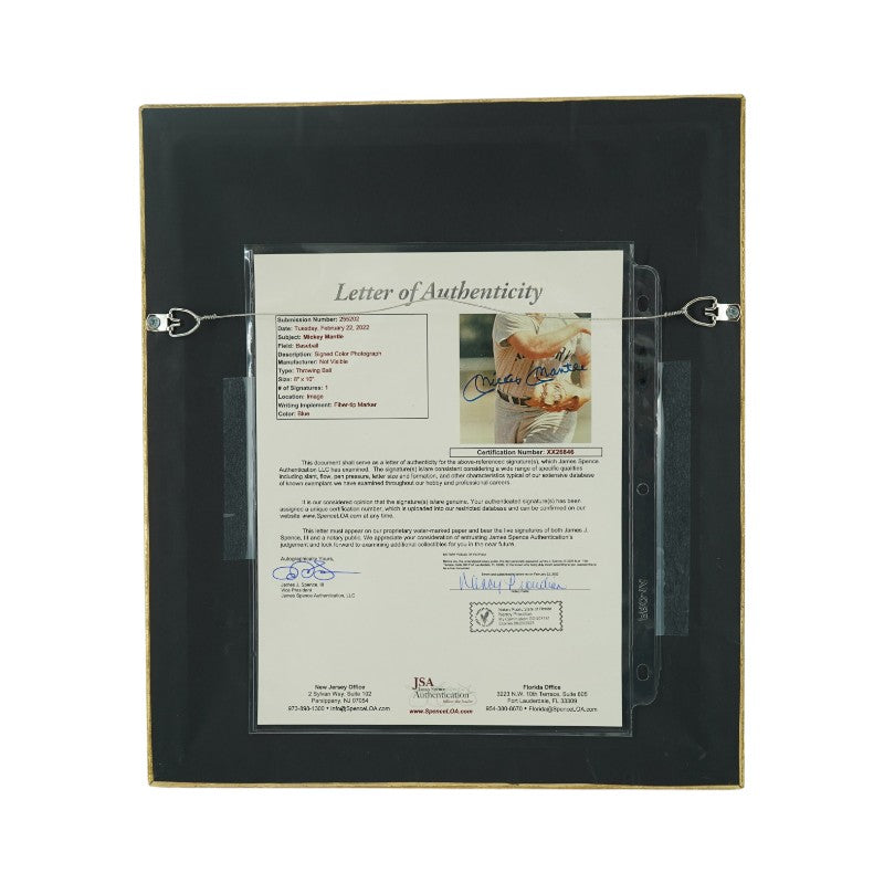 Mickey Mantle New York Yankees Autographed Framed 8x10 Photo JSA LOA