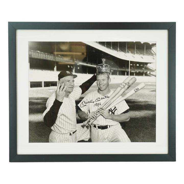 Mickey Mantle New York Yankees Autographed Inscribed Framed 16x20 Photo Beckett LOA