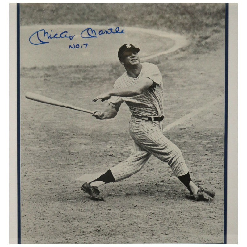 Mickey Mantle New York Yankees Autographed Inscribed Framed 16x20 Photo PSA LOA