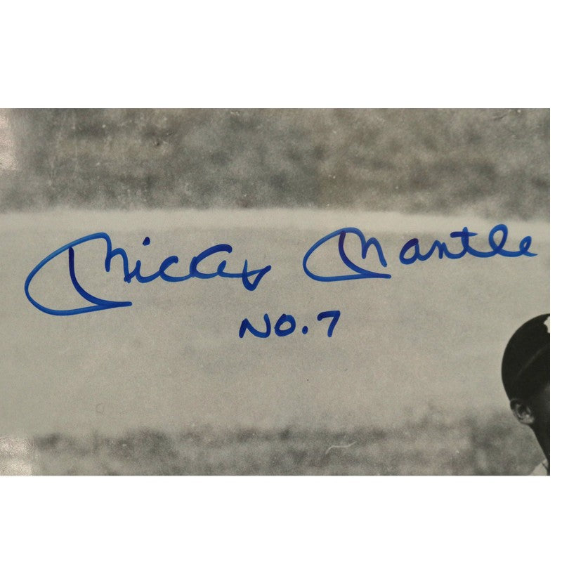 Mickey Mantle New York Yankees Autographed Inscribed Framed 16x20 Photo PSA LOA