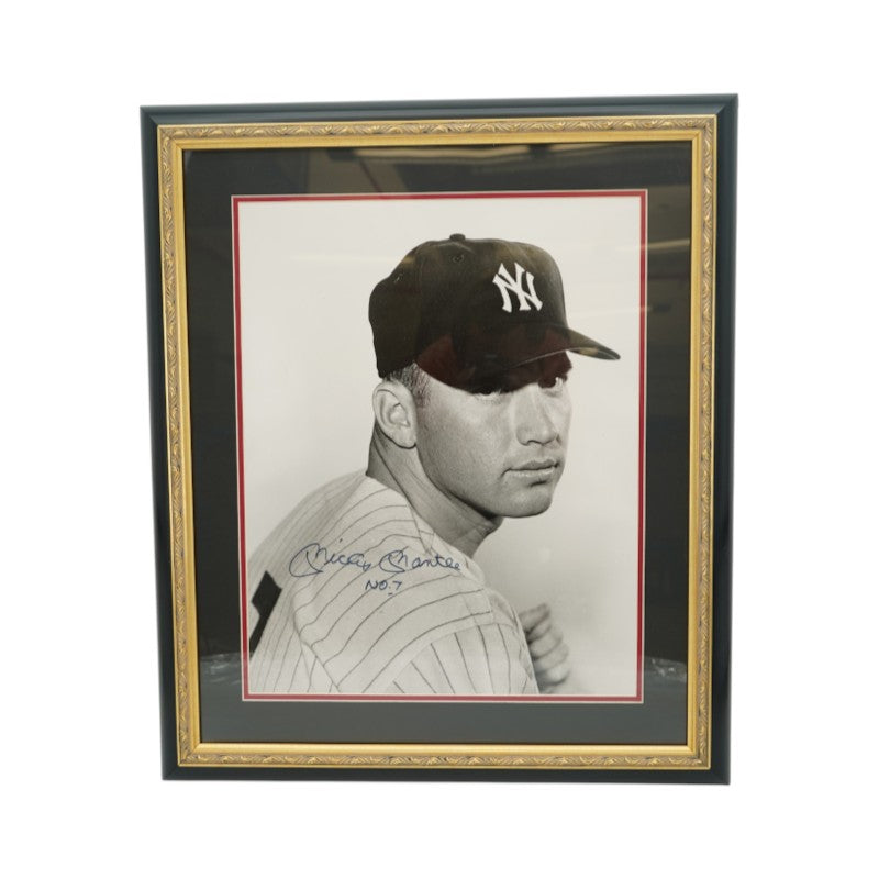 Mickey Mantle New York Yankees Autographed Inscribed Framed 16x20 Photo PSA LOA