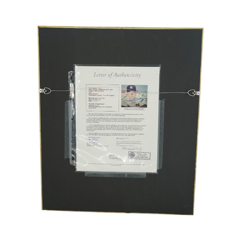 Mickey Mantle New York Yankees Autographed Inscribed Framed 11x14 Photo JSA LOA