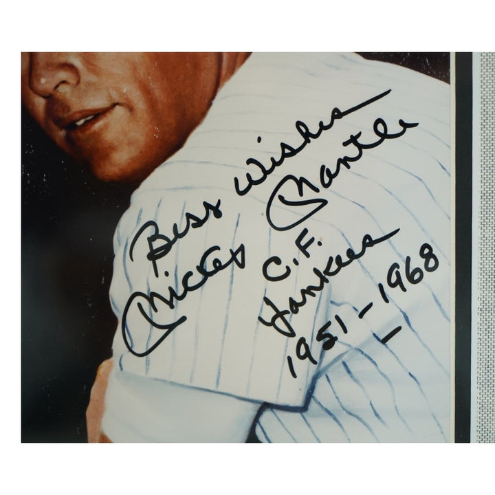 Mickey Mantle New York Yankees Autographed Inscribed Framed 8x10 Photo PSA LOA