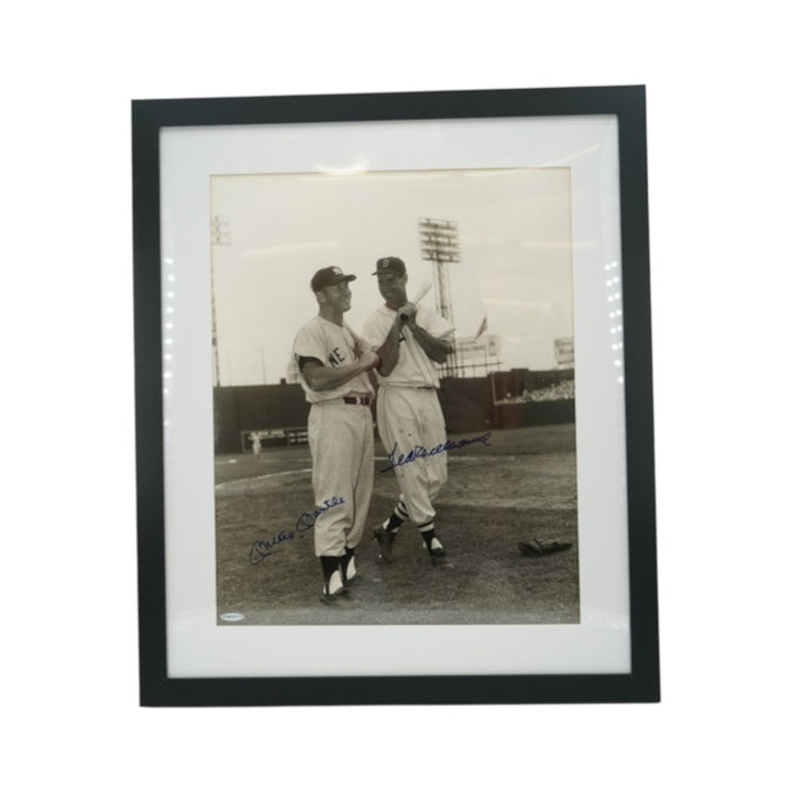 Mickey Mantle Ted Williams Yankees Red Sox Autographed Framed 16x20 Photo UDA COA