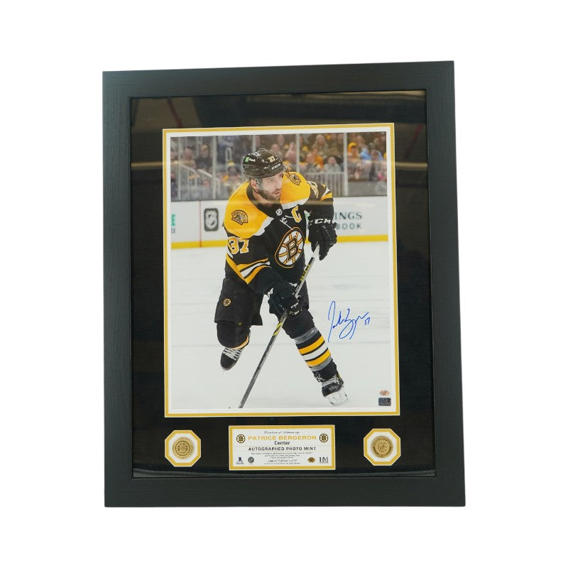 Patrice Bergeron Boston Bruins Autographed Framed 16x20 Photo Mint Collage Bergeron Auth
