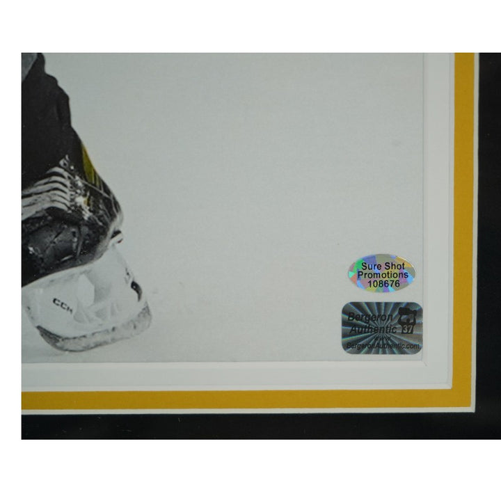 Patrice Bergeron Boston Bruins Autographed Framed 16x20 Photo Mint Collage Bergeron Auth
