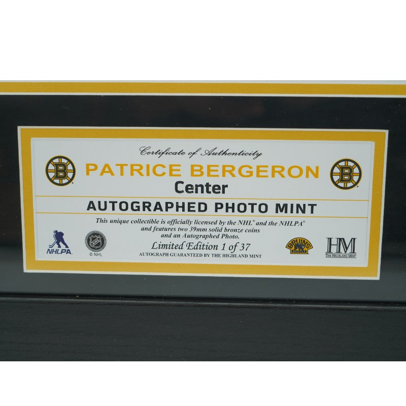 Patrice Bergeron Boston Bruins Autographed Framed 16x20 Photo Mint Collage Bergeron Auth