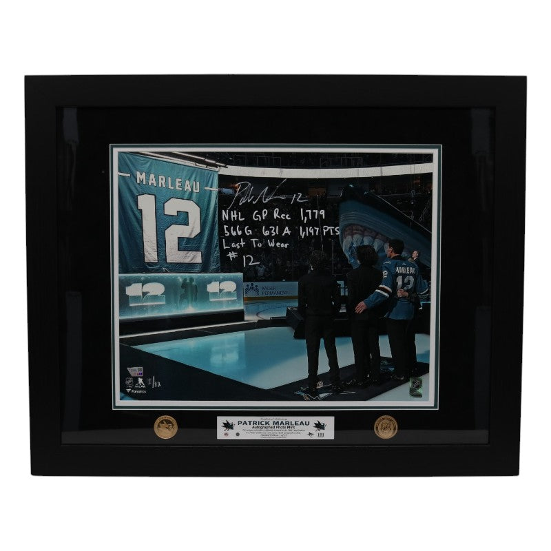 Patrick Marleau San Jose Sharks Autographed Inscribed Framed 16x20 Photo Mint Collage LE 1/12 Fanatics Auth