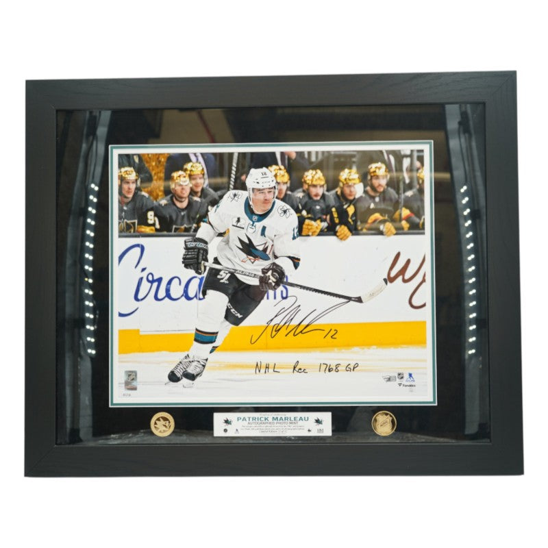 Patrick Marleau San Jose Sharks Autographed Inscribed Framed 16x20 Photo Mint Collage LE 12/12 Fanatics Auth
