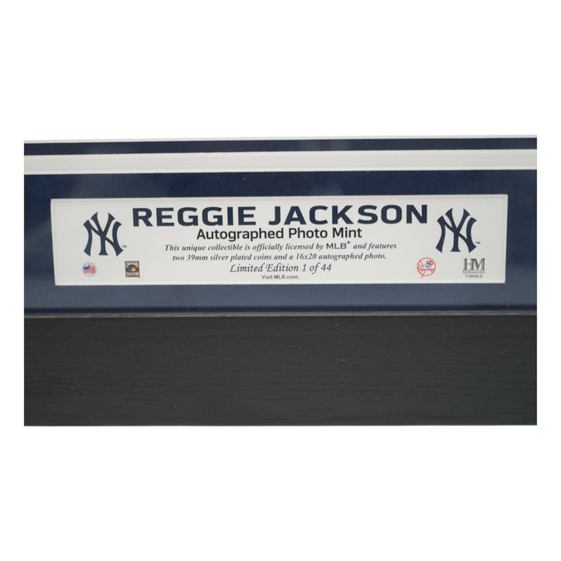 Reggie Jackson New York Yankees Autographed Inscribed Framed 16x20 Photo Mint Collage LE 1/44 Fanatics Auth