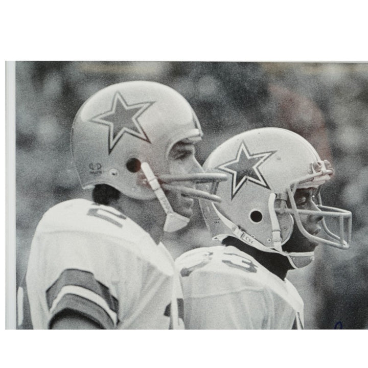 Staubach Dorsett Dallas Cowboys Autographed Framed 16x20 Photo Beckett COA