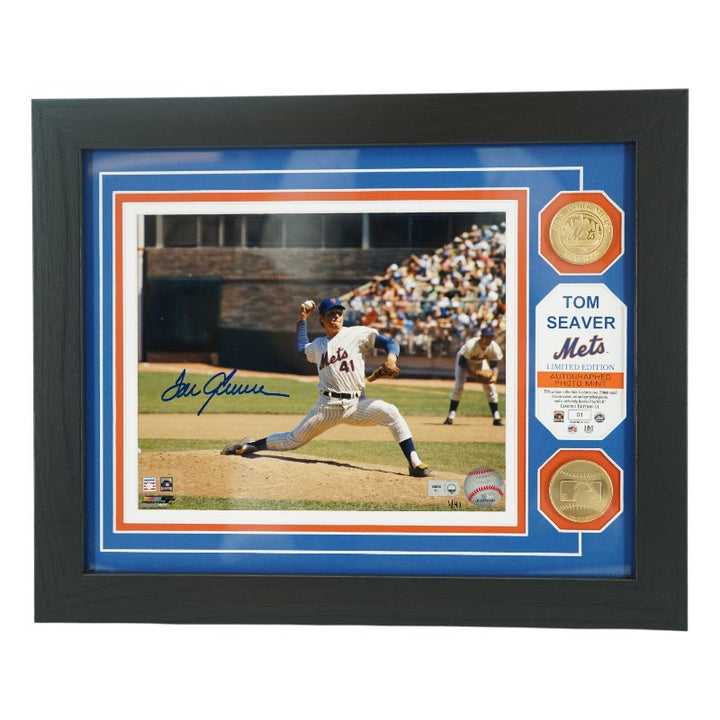 Tom Seaver New York Mets Autographed Framed 8x10 Photo Mint Collage LE 1/41 MLB Auth