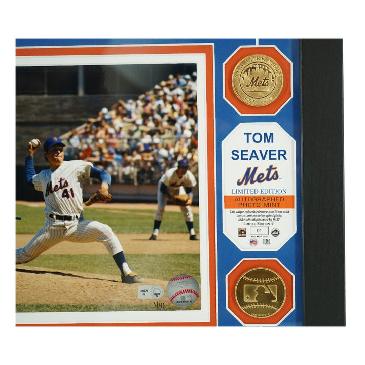 Tom Seaver New York Mets Autographed Framed 8x10 Photo Mint Collage LE 1/41 MLB Auth