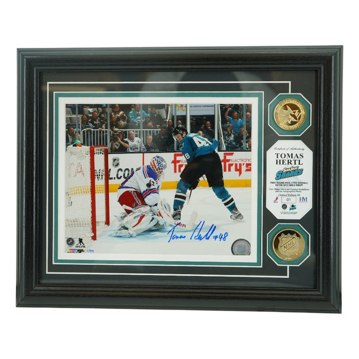 Tomas Hertl San Jose Sharks Autographed Framed 8x10 Photo Mint Collage LE 1/99 HM Auth