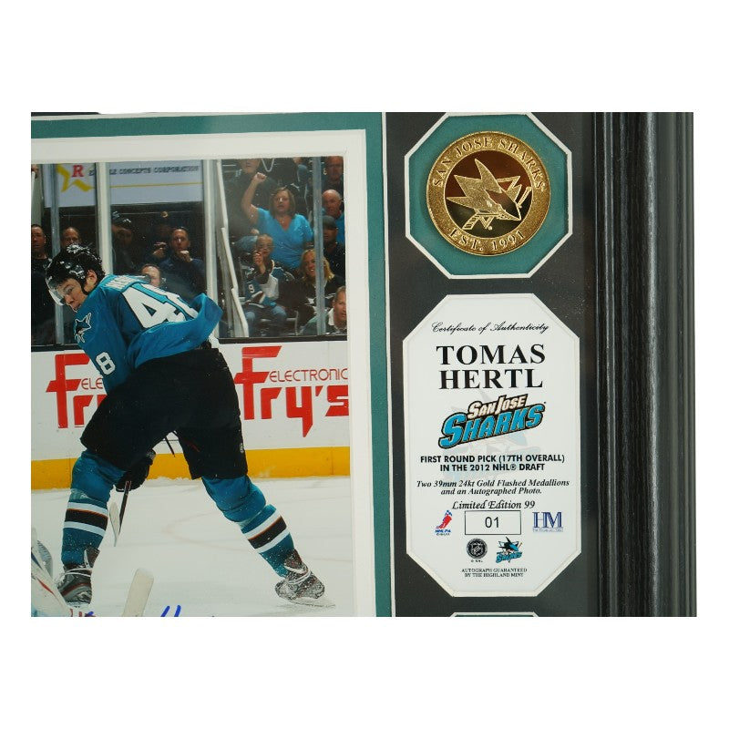 Tomas Hertl San Jose Sharks Autographed Framed 8x10 Photo Mint Collage LE 1/99 HM Auth