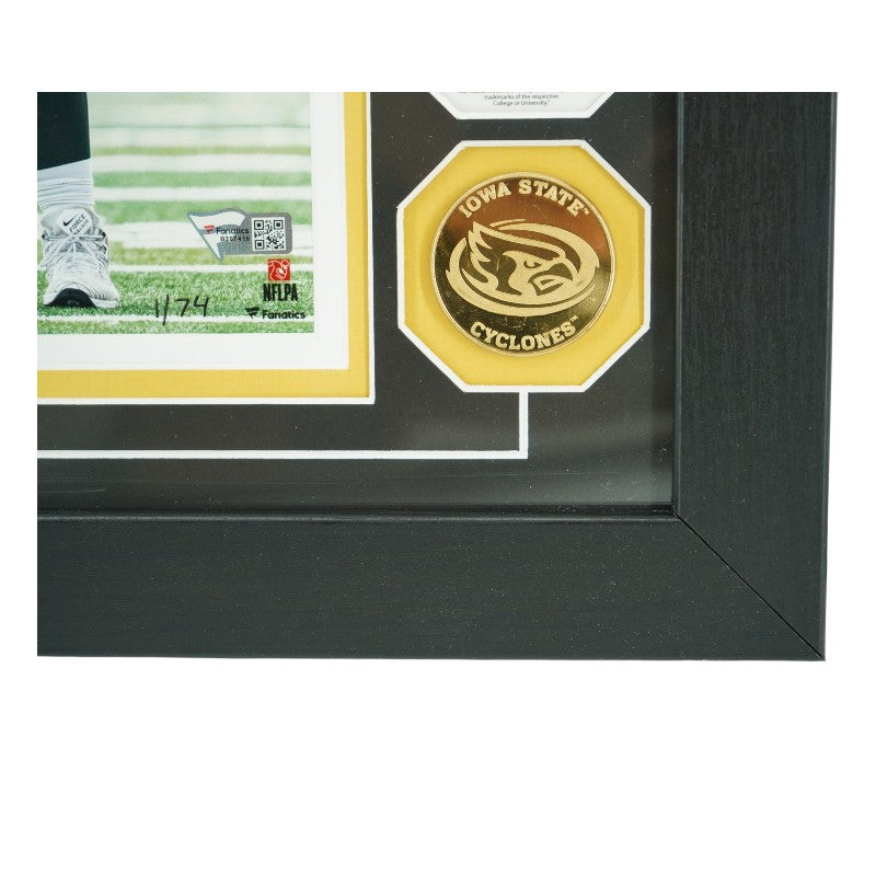 Tristan Wirfs Iowa Hawkeyes Autographed Framed 8x10 Photo Mint Collage LE 1/74 Fanatics Auth