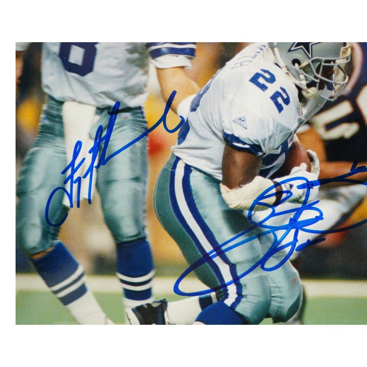 Troy Aikman Emmitt Smith Dallas Cowboys Dual Signed Framed 8x10 Photo Mint Collage LE 3/8 Tristar Auth
